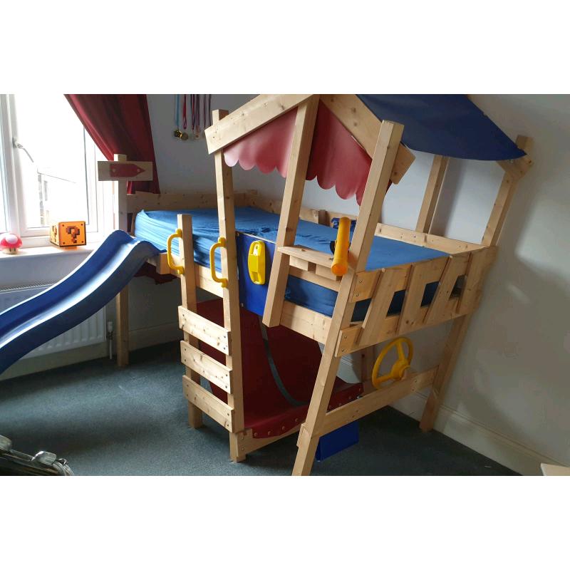 Loft bed with slide