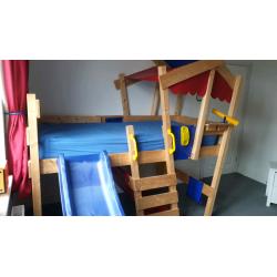 Loft bed with slide