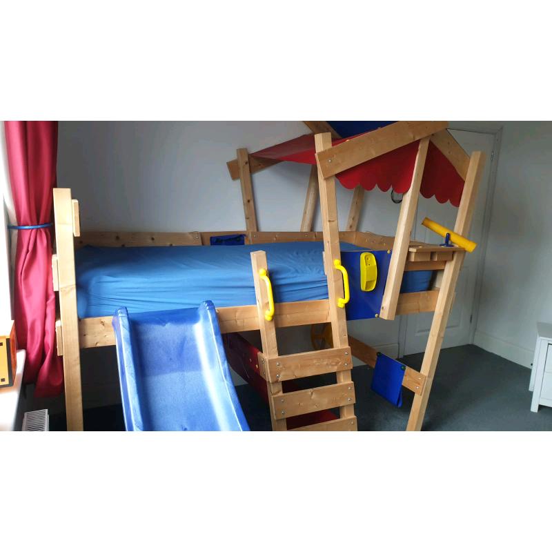 Loft bed with slide