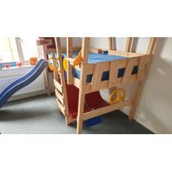 Loft bed with slide