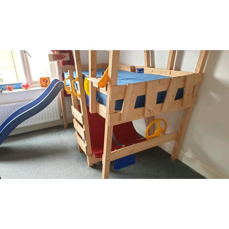 Loft bed with slide