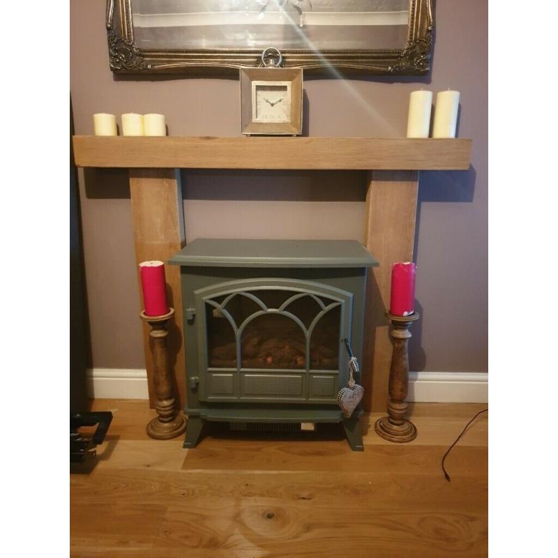 Solid oak fireplace