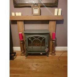 Solid oak fireplace