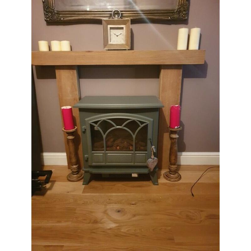 Solid oak fireplace
