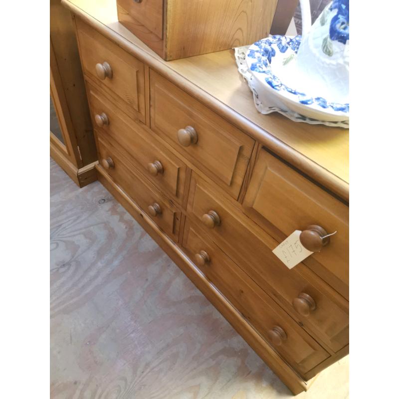 Pine long chest of draws