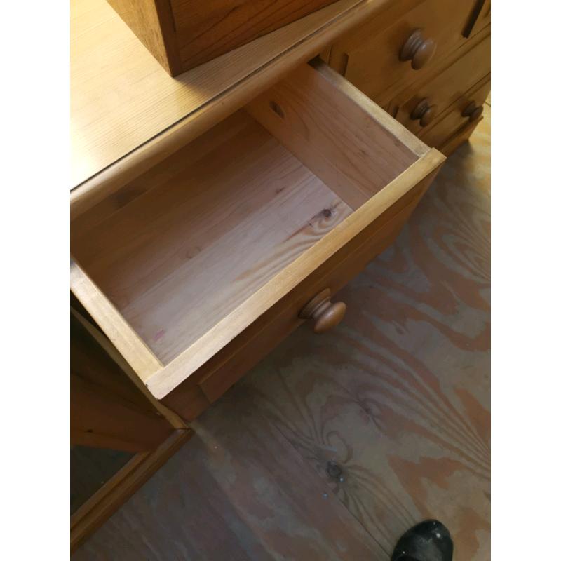Pine long chest of draws