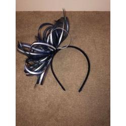 Navy and Silver Fascinator