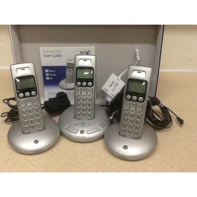 BT triple phone set with message recording