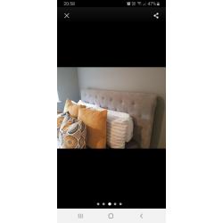 Upholstered grey kingsize bed frame