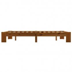 Bed Frame Light Brown Solid Pine Wood 140x200 cm-283289