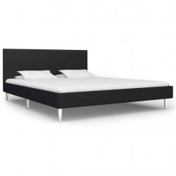 Bed Frame Black Fabric 135x190 cm-281123