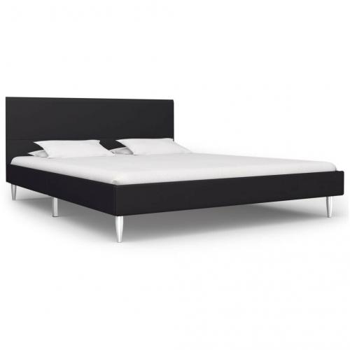 Bed Frame Black Fabric 135x190 cm-281123