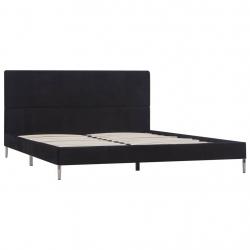 Bed Frame Black Fabric 135x190 cm-281123