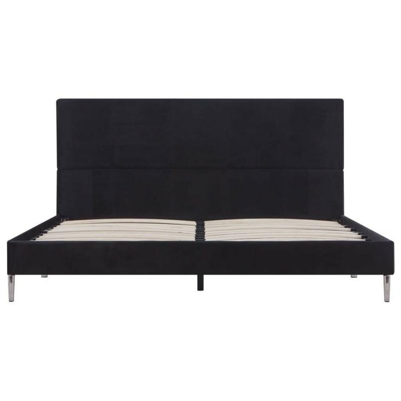 Bed Frame Black Fabric 135x190 cm-281123
