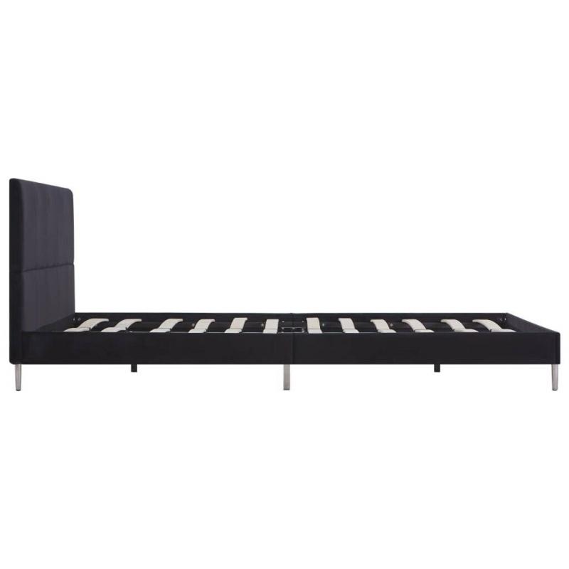 Bed Frame Black Fabric 135x190 cm-281123