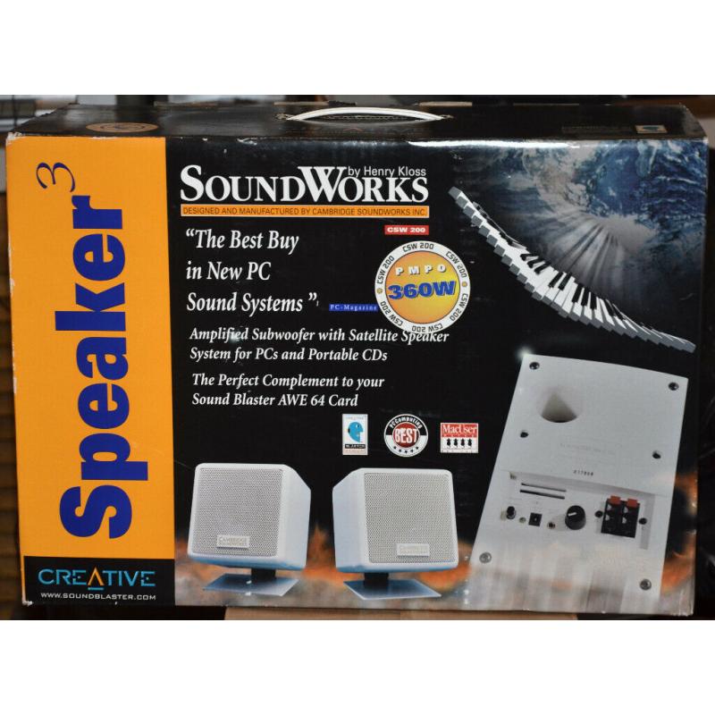 New and boxed. Creative computer/laptop speakers - sub-woofer and 2 satellites
