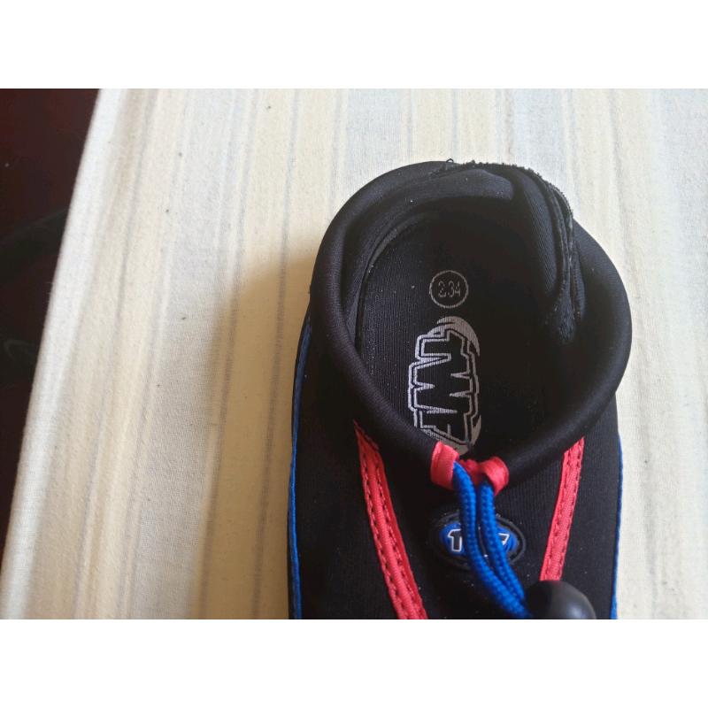 Wet suit shoes.