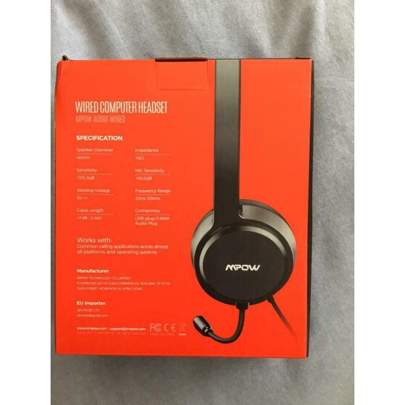 Mpow PA071A wired computer headset