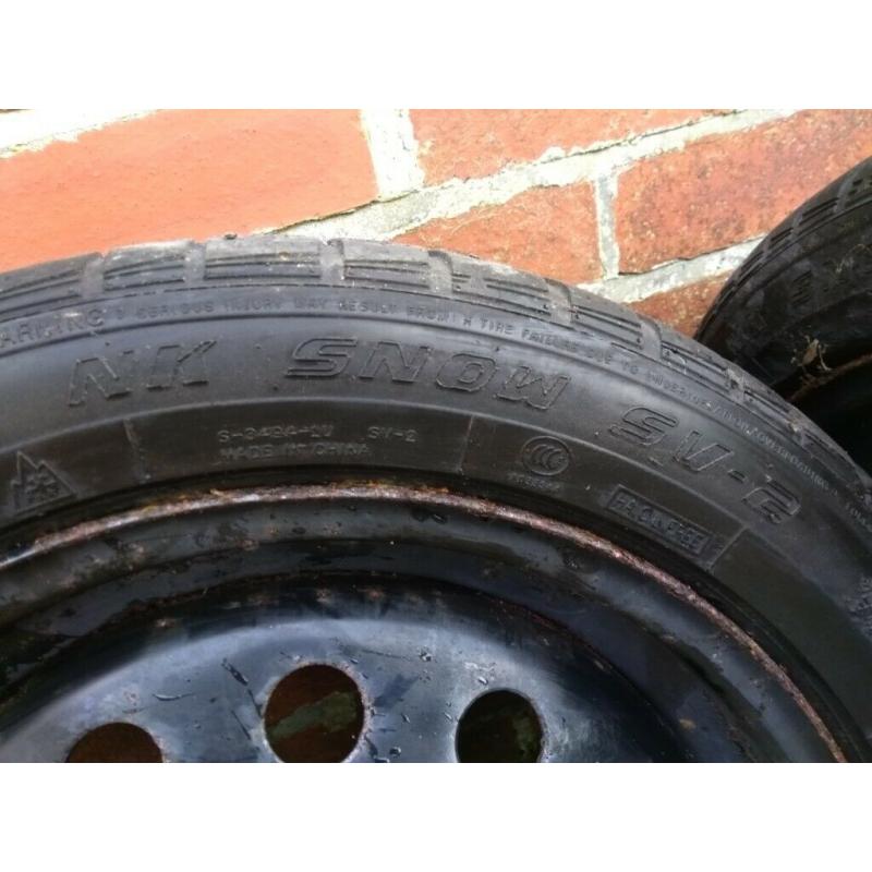 2 winter/snow tyres, Nangkang Snow SV2, 195/50 R15 86H