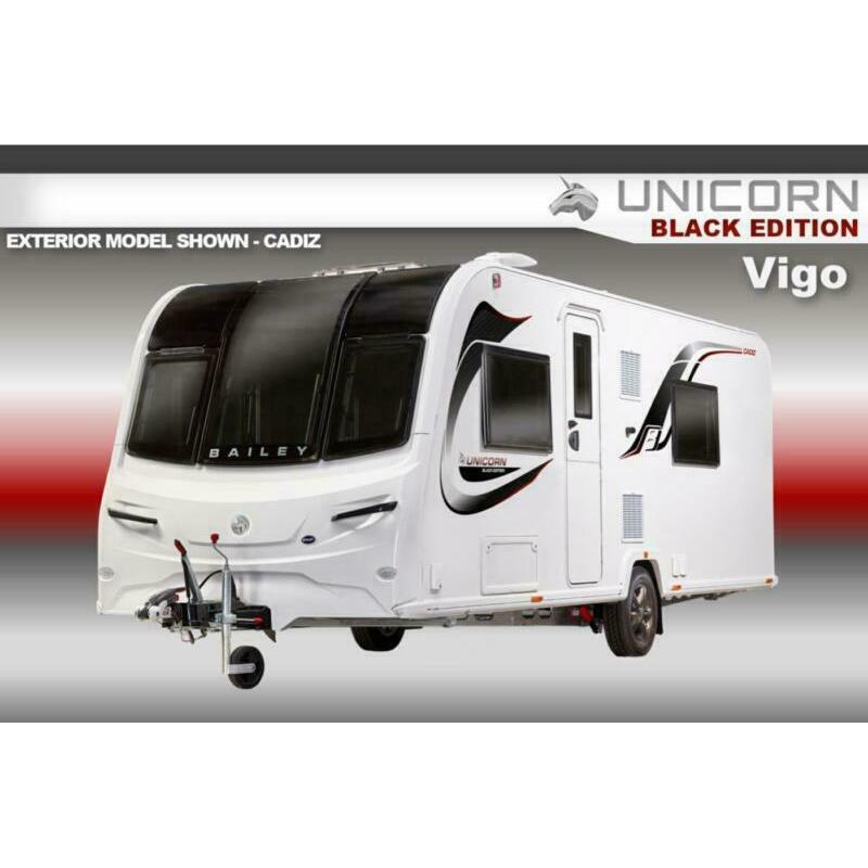Bailey Unicorn Black Edition Vigo, 2021 NEW, 4 Berth, Touring Caravan