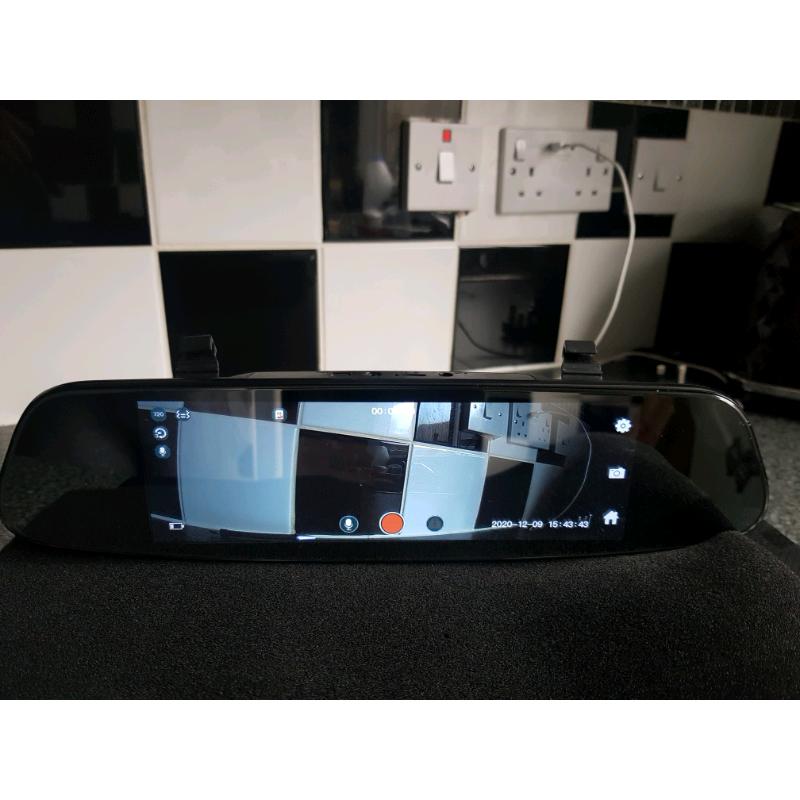 car mirror dash cam accident recorder with front and rear camera