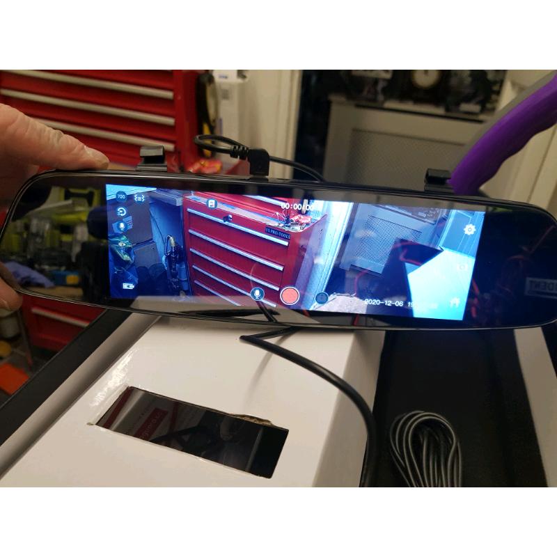 car mirror dash cam accident recorder with front and rear camera