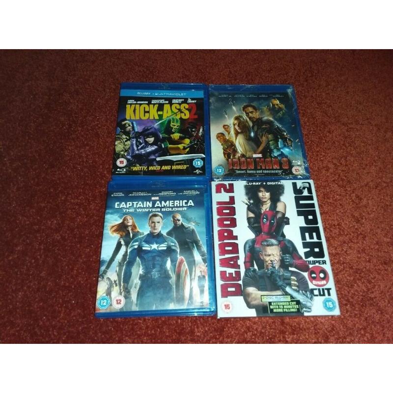 4 x BLU RAY DVD'S FOR SALE.