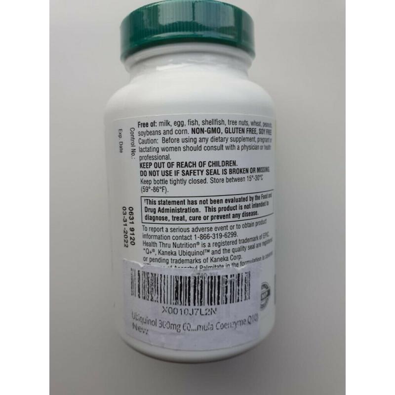 100% PURE Kaneka Ubiquinol 300mg x60 softgels.