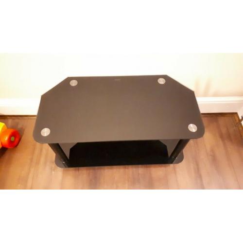 Glass corner tv stand black