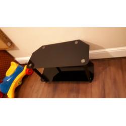 Glass corner tv stand black