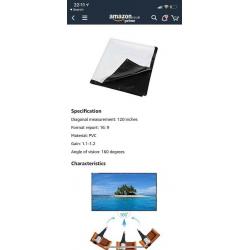 White projector screen