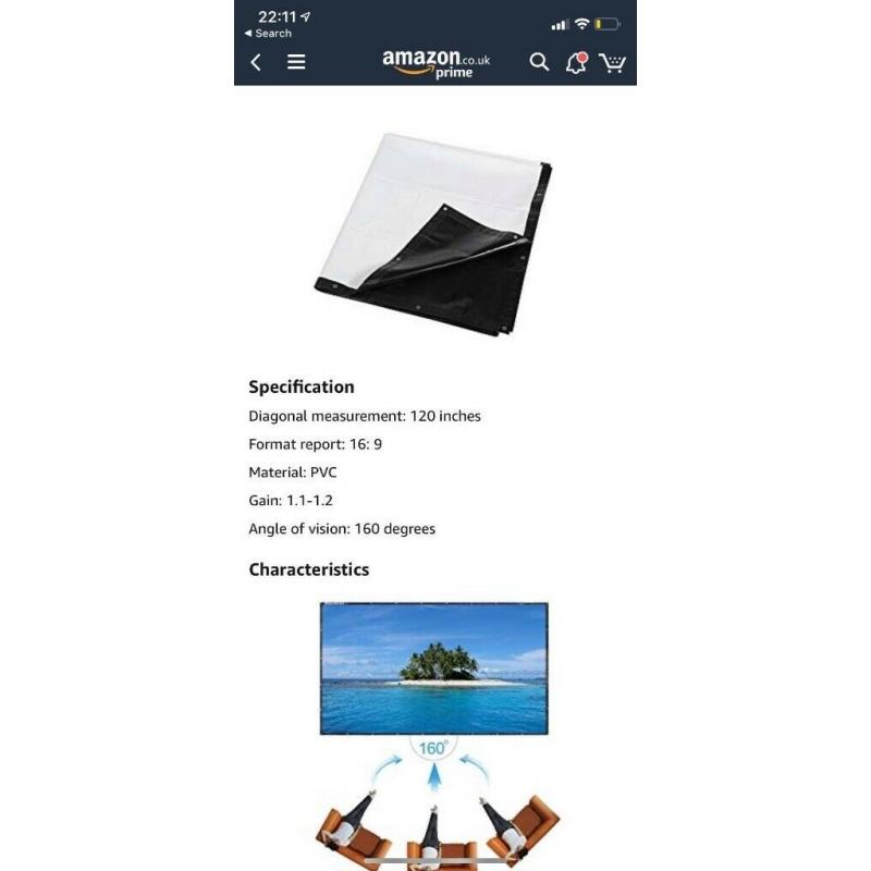 White projector screen