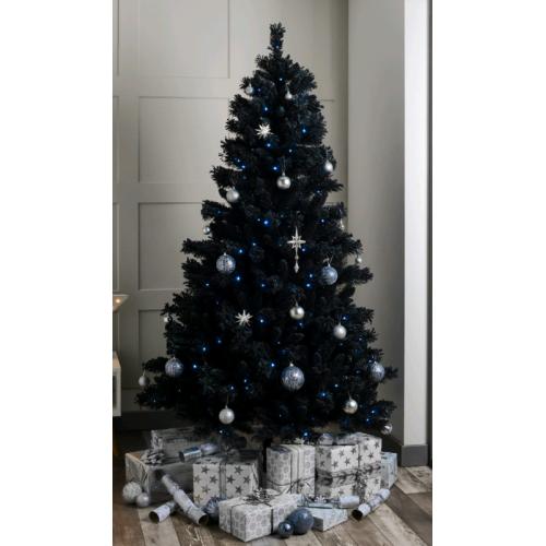 6ft Pre-Lit Black Xmas Xmas Tree 926 Tips Huge 400 White LED Lights