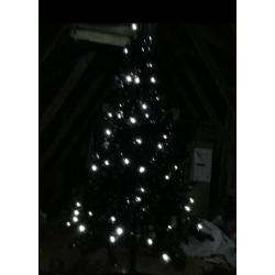 6ft Pre-Lit Black Xmas Xmas Tree 926 Tips Huge 400 White LED Lights