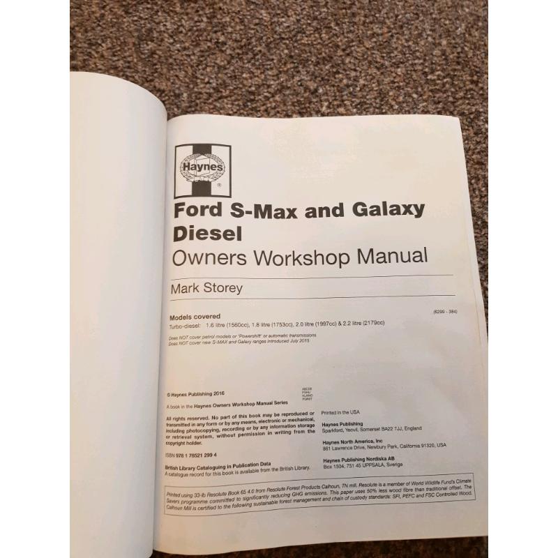 Ford s max Haynes manual
