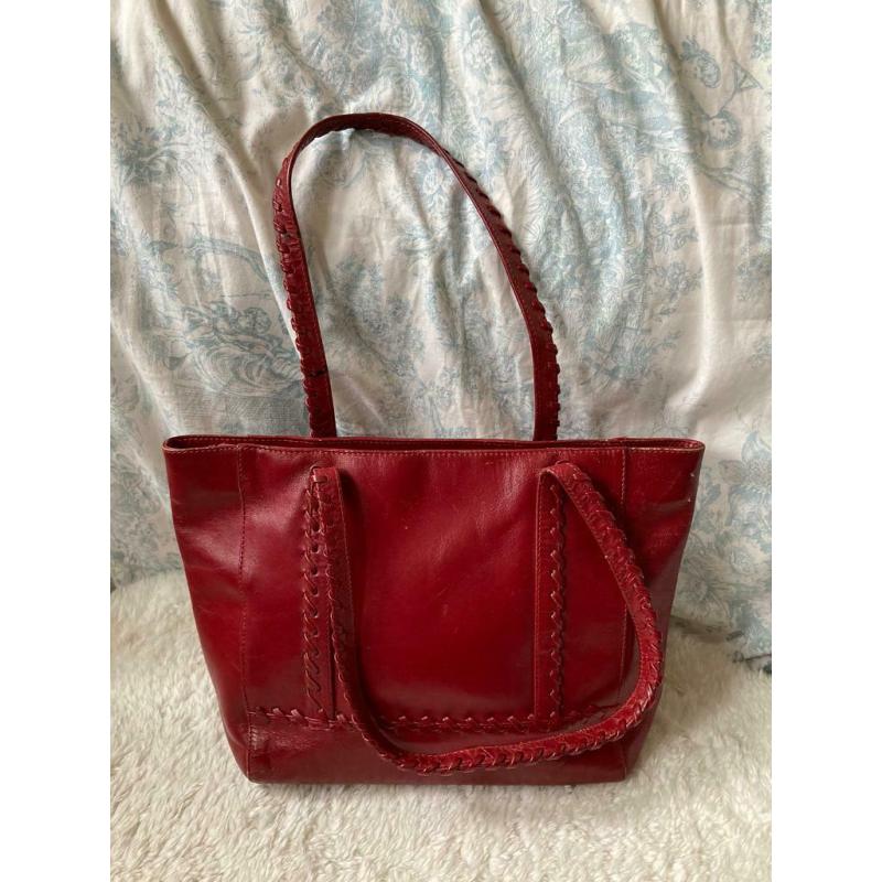 Vintage Red Leather Jane Shilton Bag