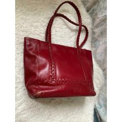 Vintage Red Leather Jane Shilton Bag