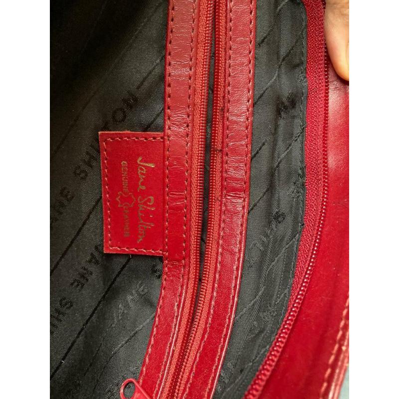 Vintage Red Leather Jane Shilton Bag