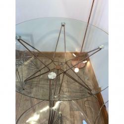 Modern Glass table with copper legs - ?70 ONO *must collect*