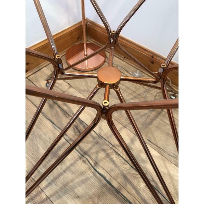 Modern Glass table with copper legs - ?70 ONO *must collect*