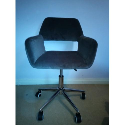 Grey fabric swivel chair
