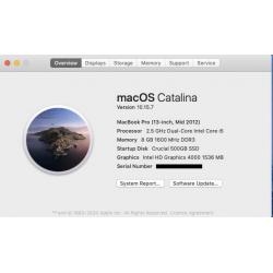 MacBook Pro 13" 500GB SSD, 8GB RAM mid-2012