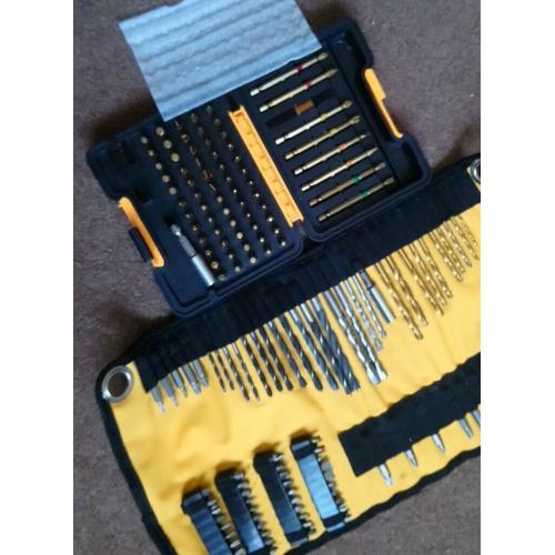 Drill Accessory Roll Mat Set and Box of Drill Bits