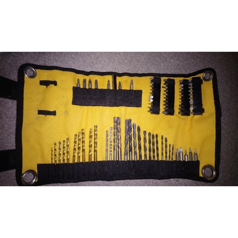 Drill Accessory Roll Mat Set and Box of Drill Bits