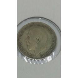 1921 king George V silver threepence coin