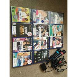 Karaoke bundle - PS2 with 11 sing star games