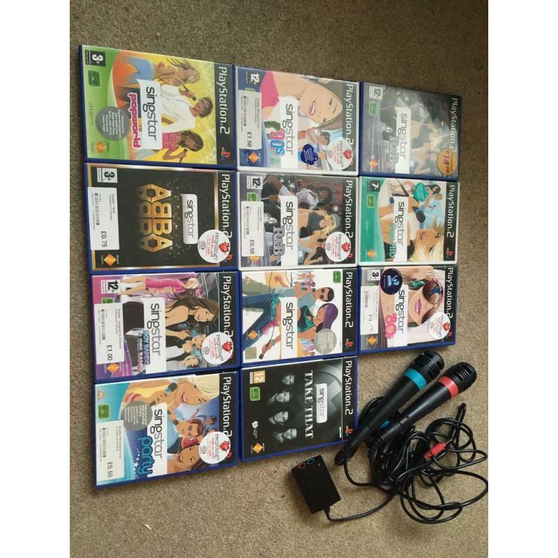 Karaoke bundle - PS2 with 11 sing star games