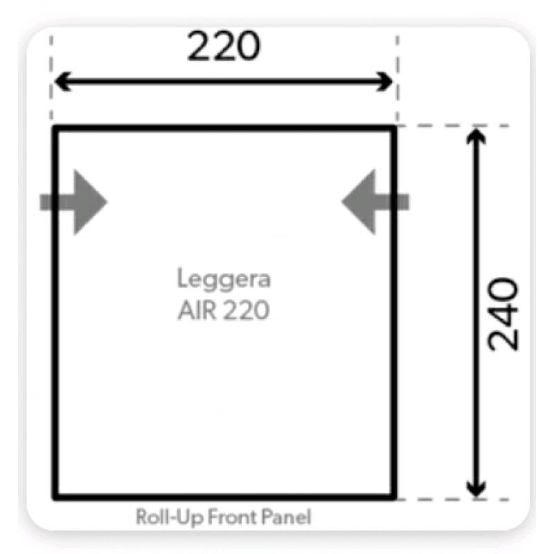 Kampa Leggera 220 porch air awning and carpet