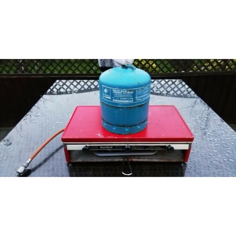 2 Burner Hob and Grill Camping Gaz Stove including Cylinder(empty)
