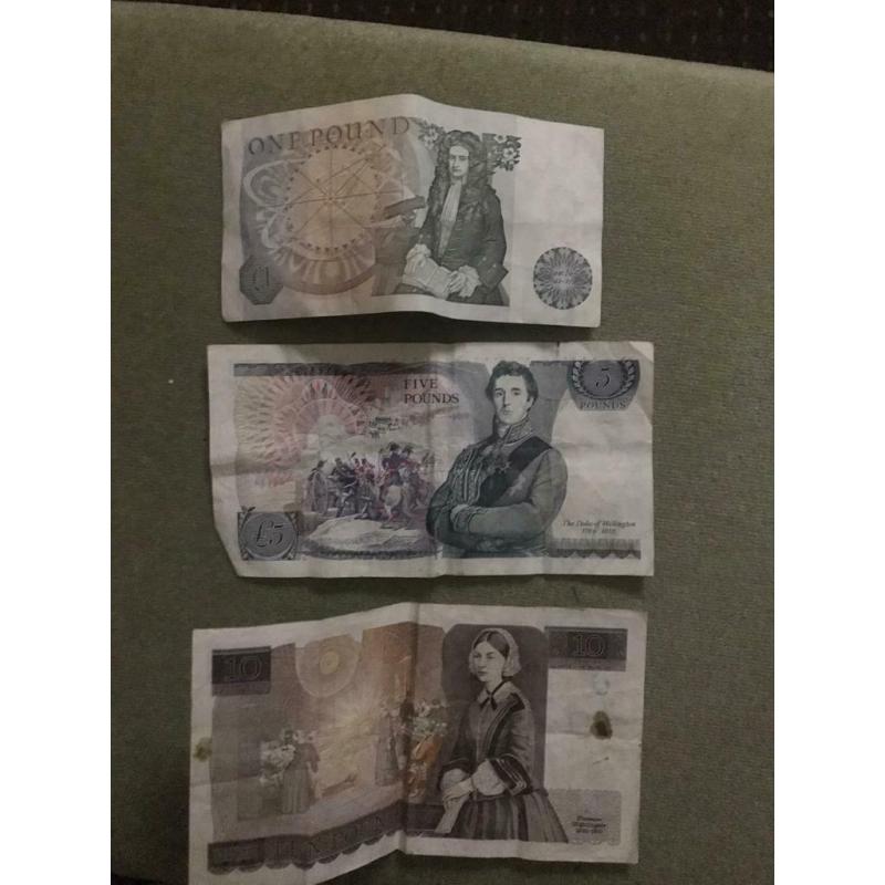 Now Sold)Rare collectable ?1 ?5 ?10 notes